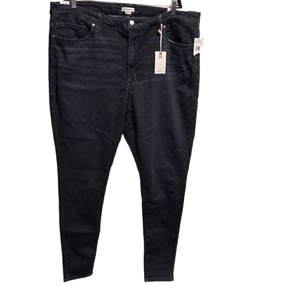 NWT- Good American- Always Fits Good Waist Long Dark Wash Jeans, Size 28-32 - Picture 2 of 16